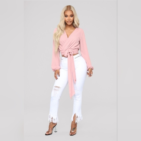 Fashion Nova Tops - Fashion Nova Little White Lies Top - Mauve - Women's Size Small - NWOT